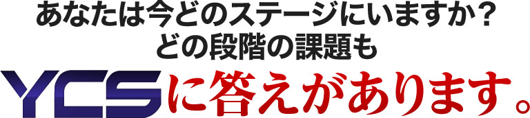 あなたは今どのステージにいますか？どの段階の課題もYCSに答えがあります。