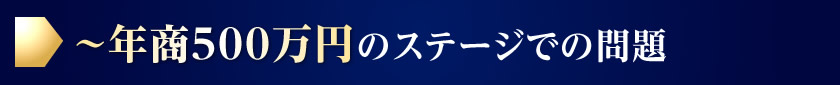 ～年商500万円のステージでの問題