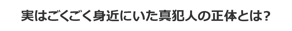 実はごくごく身近にいた真犯人の正体とは？